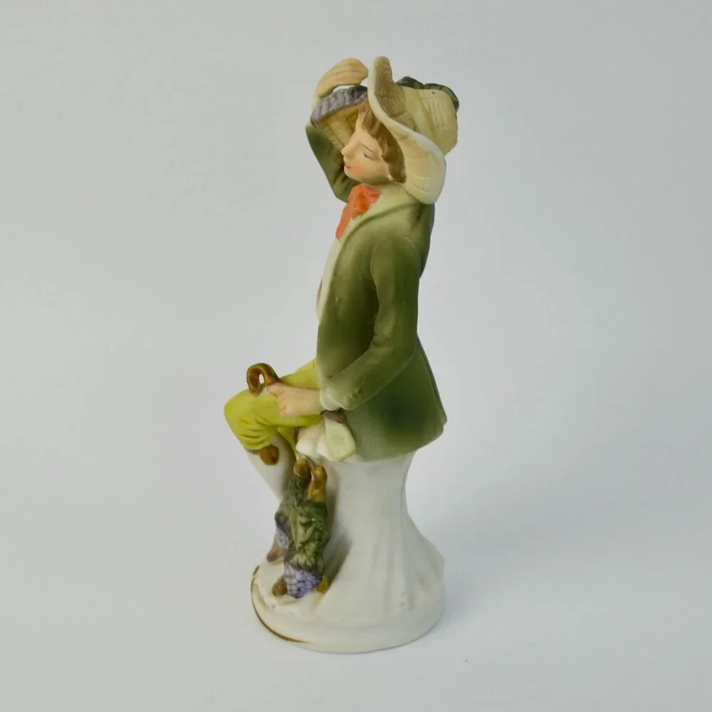 Homco Tuscany Boy with Basket of Grapes Vintage DAMAGED HAND